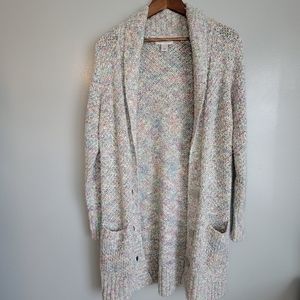 Women's Christopher & banks rainbow cardigan sweater size medium